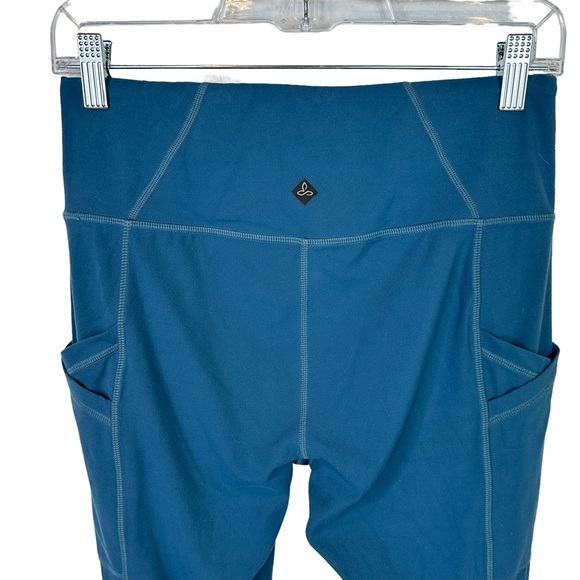 Prana Leggings Women Cropped High Rise Stretch Pockets Blue Medium - Picture 6 of 11